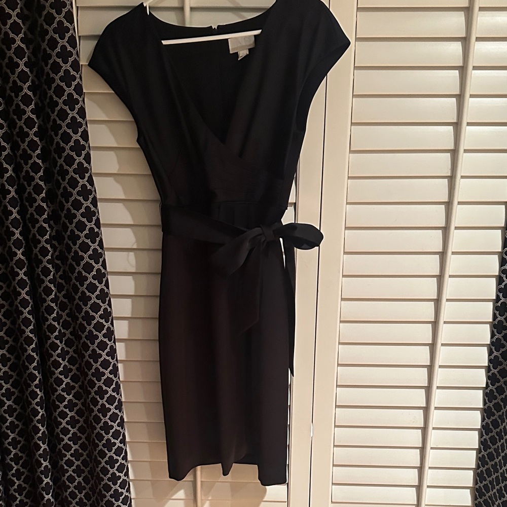 J. Crew Black Midi Wrap Dress